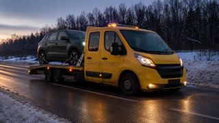 Pomoc drogowa nocą na poboczu – dowóz paliwa Leszno